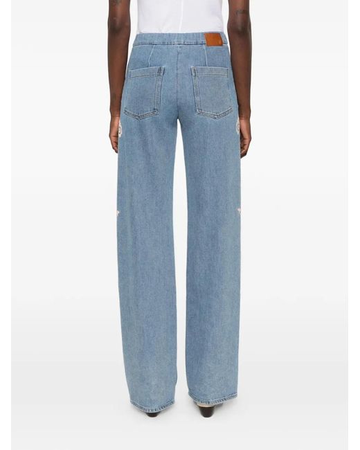 Forte_forte Blue Lace-Appliqué Jeans