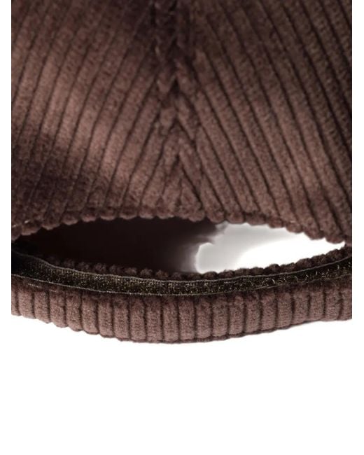 Miu Miu Brown Logo-Patch Corduroy Baseball Cap
