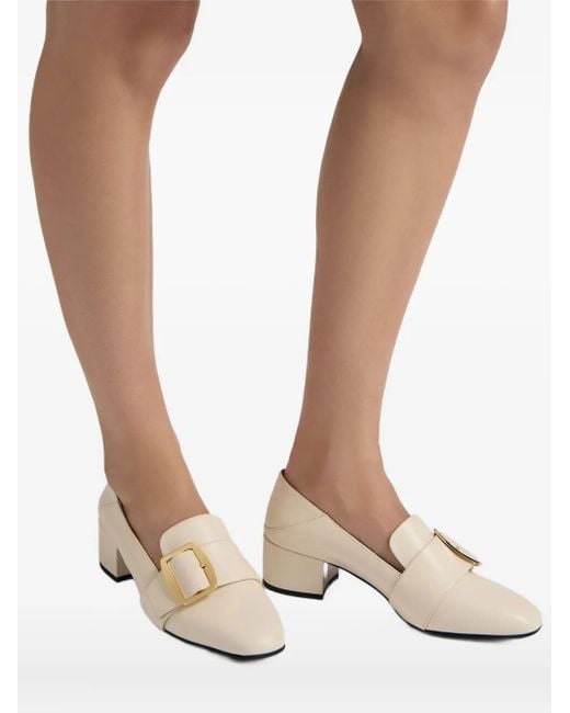Bally Natural 40Mm Boucle Leather Pumps