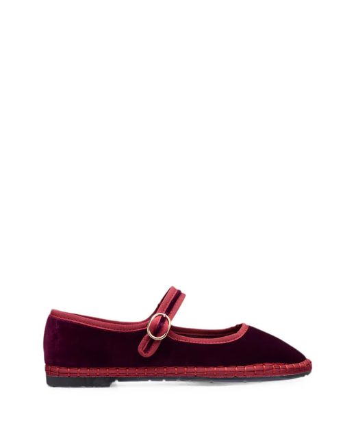 Flabelus Purple Ballerines Boris En Velours