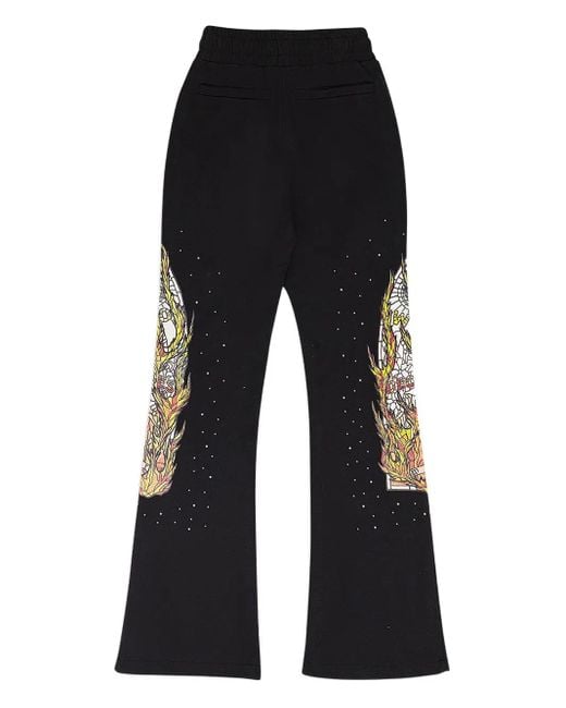 Who Decides War Black Flame-Patch Sweatpants for men