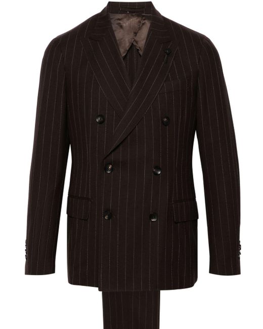 Lardini Double-breasted Wool Suit in het Black voor heren