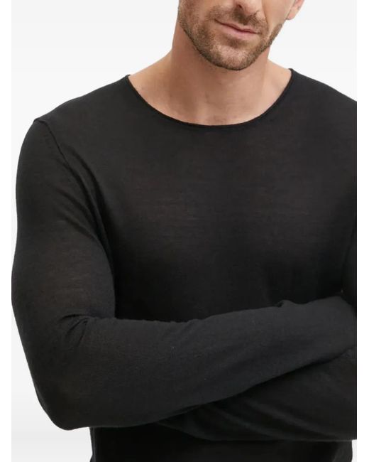 Zadig & Voltaire Black Raw-Edge Long-Sleeve Jumper for men