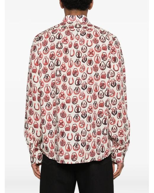 Paul Smith Red Patterned Shirt for men