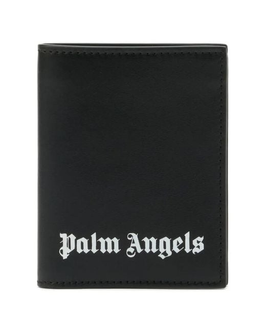 Palm Angels Black Logo Bifold Wallet for men