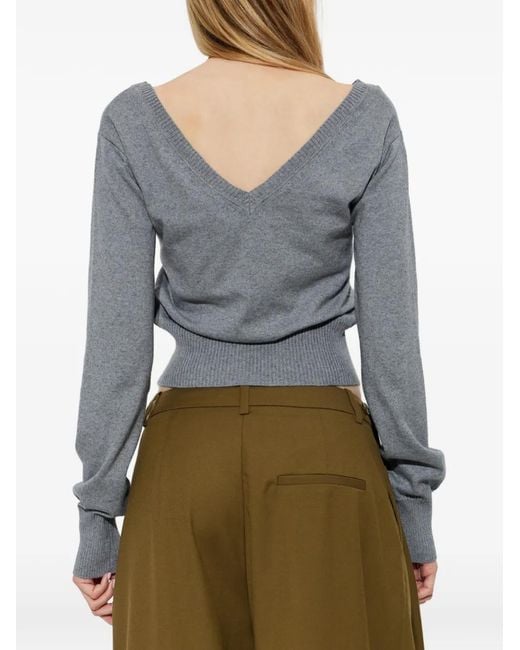 Vivienne Westwood Gray Beatrice V-Neck Sweater