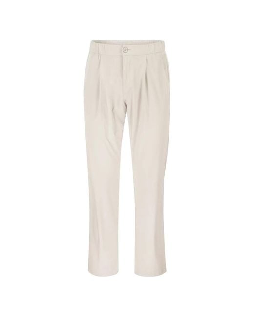 Herno White Pleat Elasticated Trousers for men