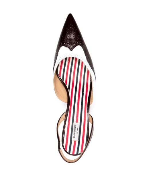 Thom Browne Red Spazzolato Wingtip Slingbacks