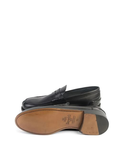 Berwick Shoes Black Serrated-Edge Penny Loafers for men