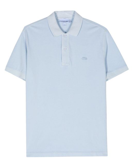 Lacoste Blue Logo-patch Piqué Polo Shirt