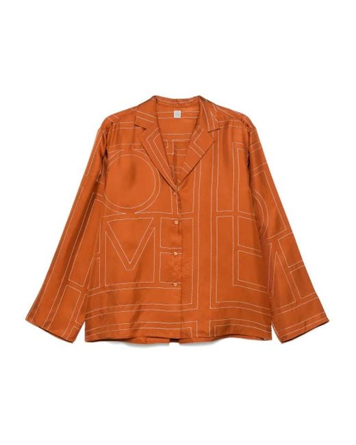 Camisa de seda con monograma Totême  de color Orange