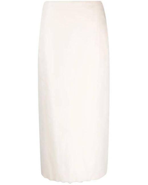 Blanca Vita White Galtonia Pencil Midi Skirt