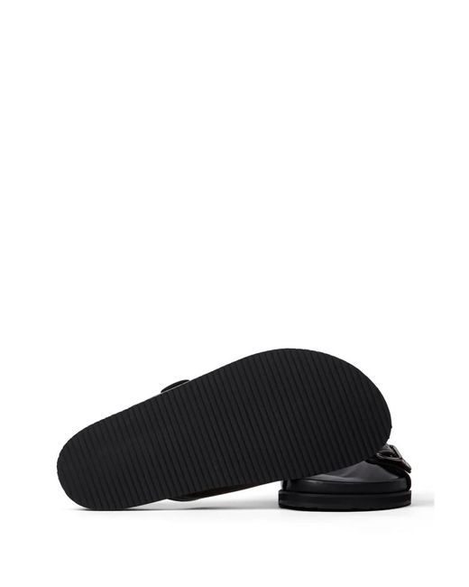 Paul Smith Black Sandales En Cuir À Boucles for men