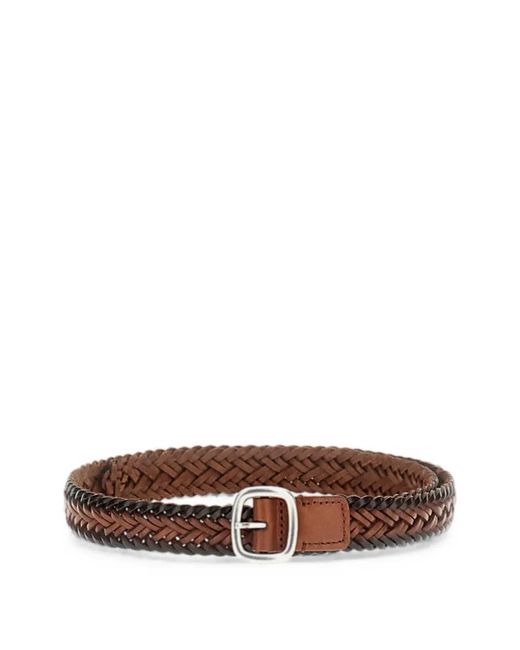 Hereu Brown Braided Leather Belt