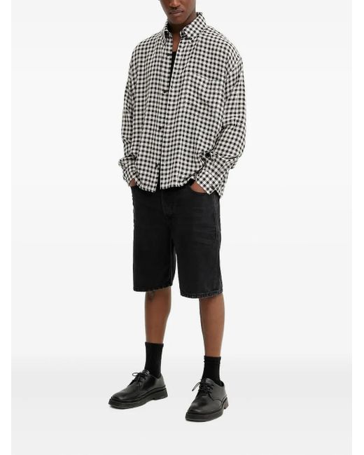 Won Hundred Gray Check-Pattern Shirt for men