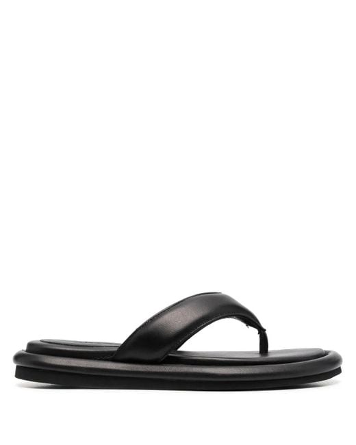 Gia Borghini Black Gia 5 New Leather Flip-Flops