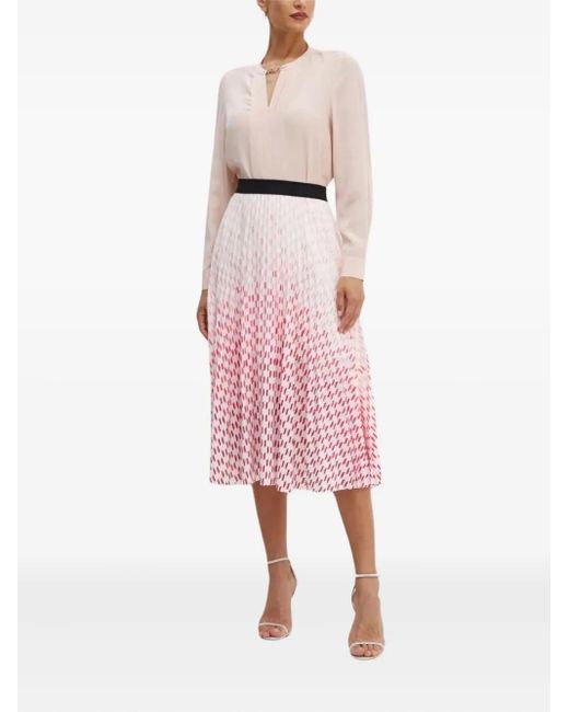 Karl Lagerfeld Pink Dégradé Pleated Skirt
