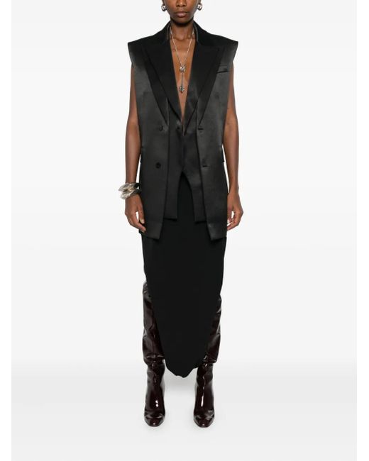 Jean Paul Gaultier Black Asymmetric Midi Skirt