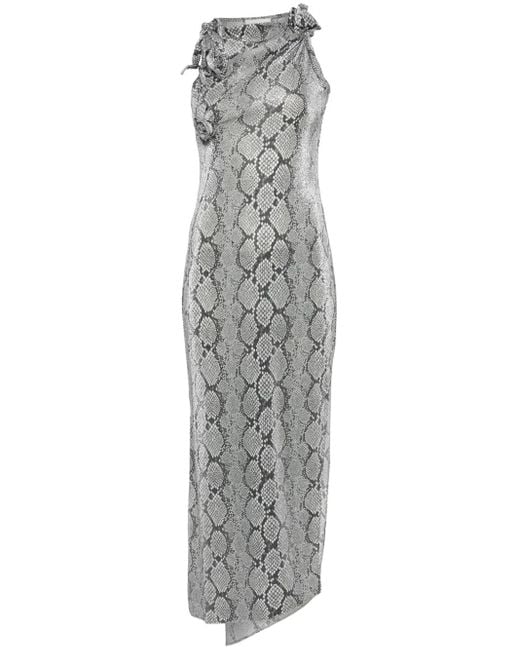 Coperni Gray Lamé Effect Maxi Dress