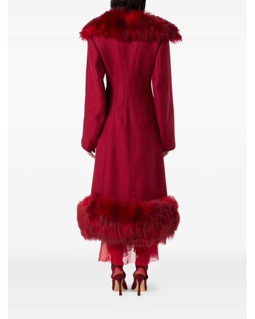 Blumarine Jas Met Afwerking Van Imitatiebont in het Red