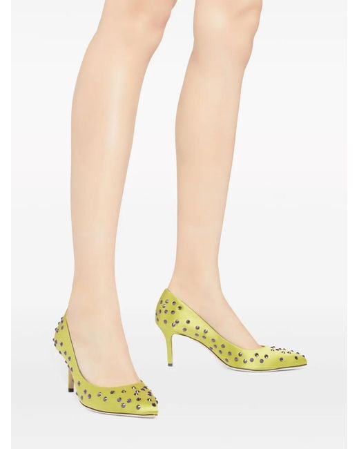 Giuseppe Zanotti Green Jakye Precious 70Mm Satin Pumps