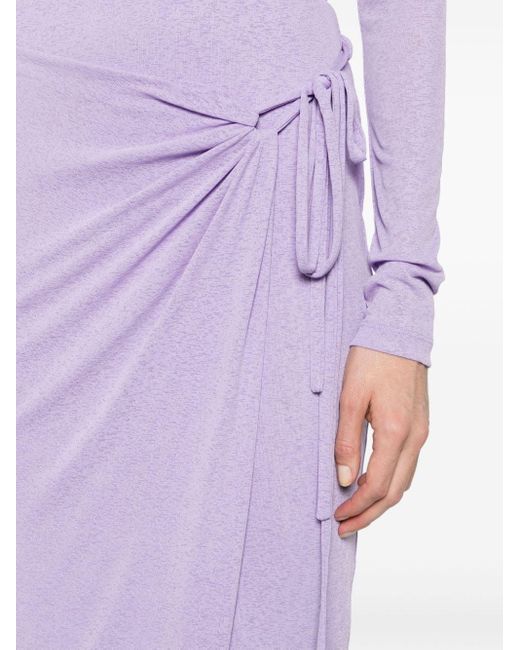 Jupe portefeuille Inaya à coupe longue Nanushka en coloris Purple