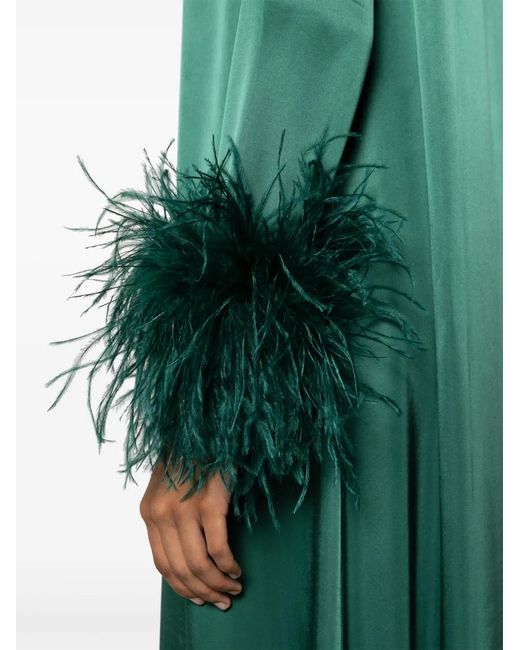 slim fit dress slacks SLEEPER Suzi Maxi Dress With Detachable Feathers In Green UK S  Reliked