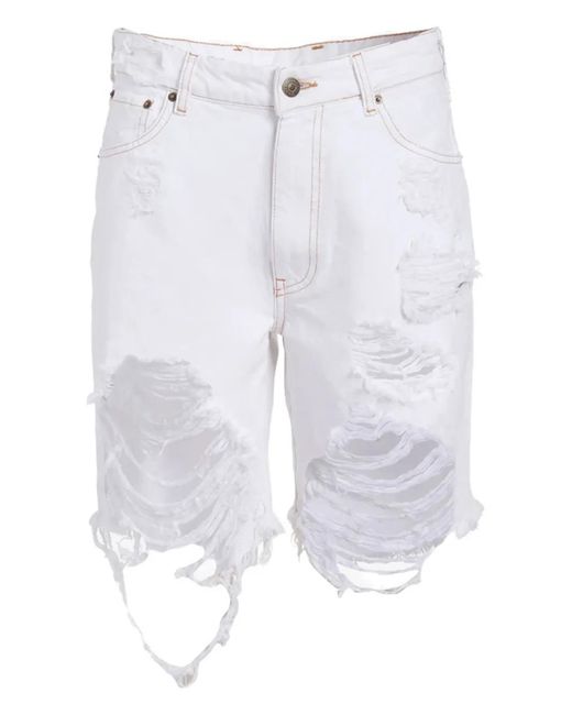 SER.O.YA White Frayed-Effect Shorts