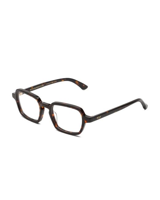 Retrosuperfuture Brown Rectangle-Frame Tortoiseshell Glasses