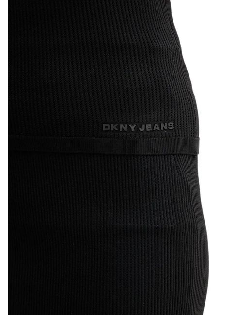 DKNY Geribbelde Tanktop in het Black