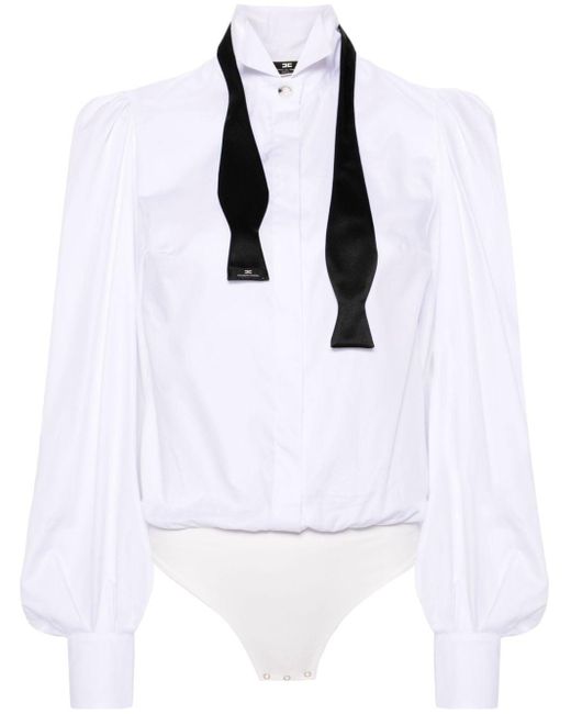 Elisabetta Franchi White Button-up Cotton Body