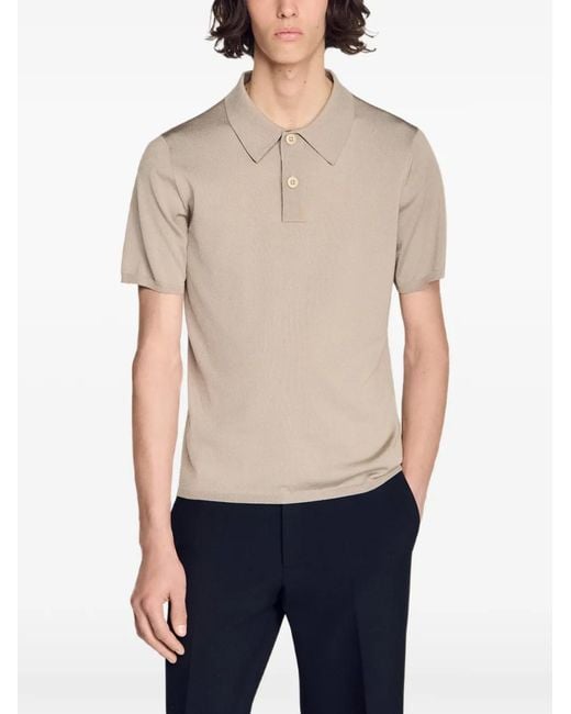 Sandro Gray Short-Sleeve Polo Shirt for men