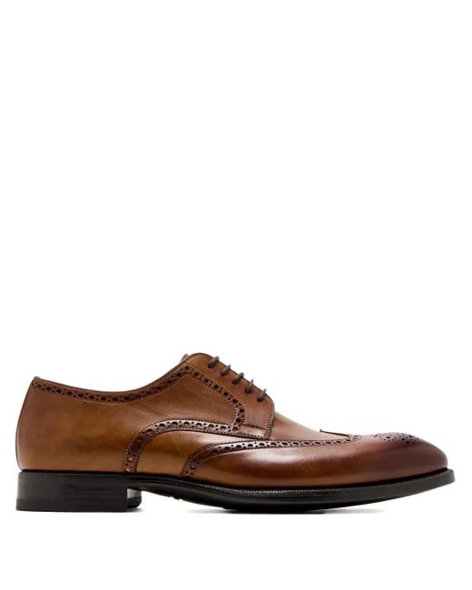 Magnanni Shoes Brown Perforated-Embellishment Derby Shoes for men