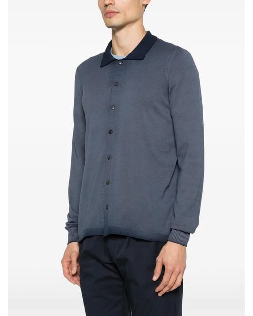AROVESCIO Blue Button Shirt for men