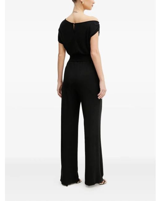 Guess Black Off-Shoulder Belted Jumpsuit