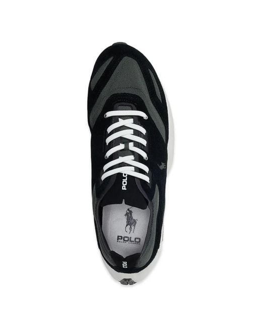 Polo Ralph Lauren Black Boerum Suede Panelled Sneakers for men