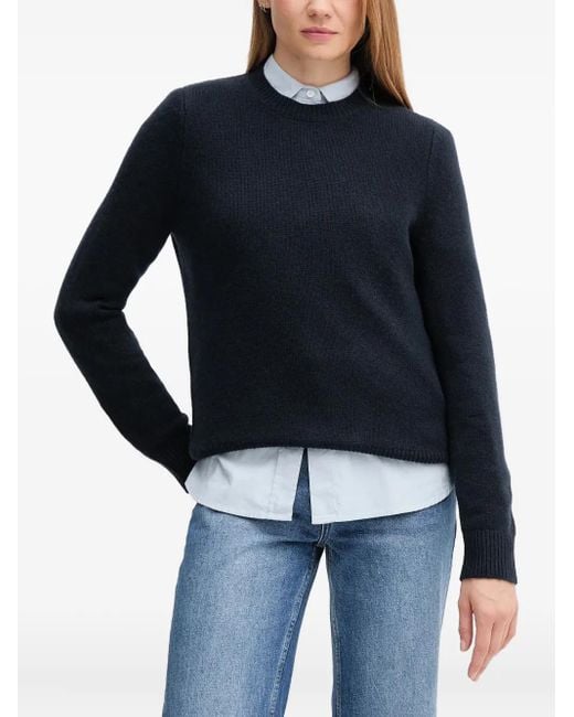 Barbour Blue Woodhouse Ribbed Crew-Neck Sweater