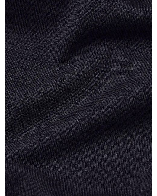 Zegna Blue Button-Up Polo Shirt for men
