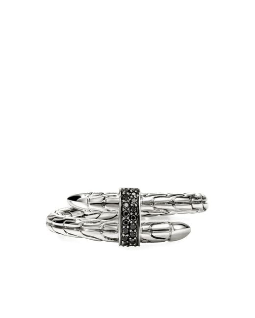 John Hardy White Sterling Spear Sapphire Ring
