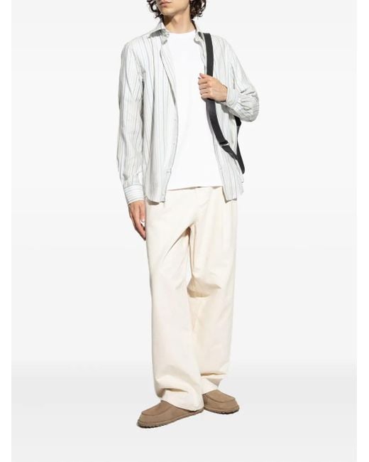 Paul & Shark White Striped Long-Sleeve Shirt for men