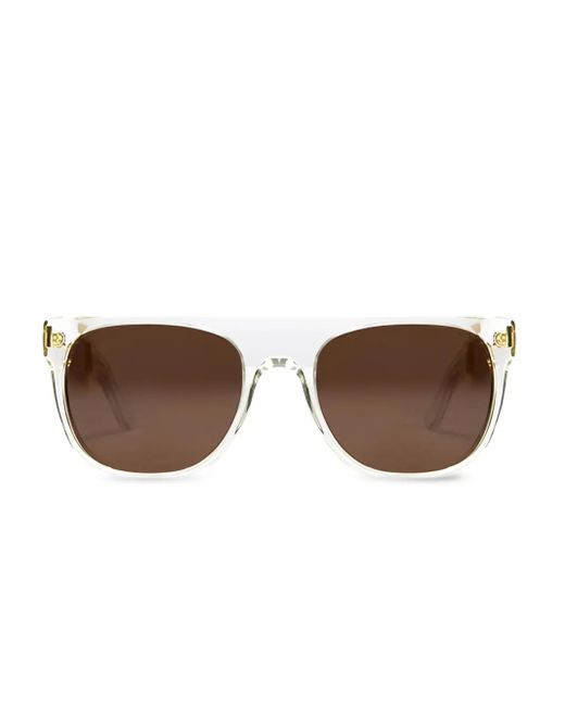 Retrosuperfuture Brown Flat-Top-Detail Sunglasses for men