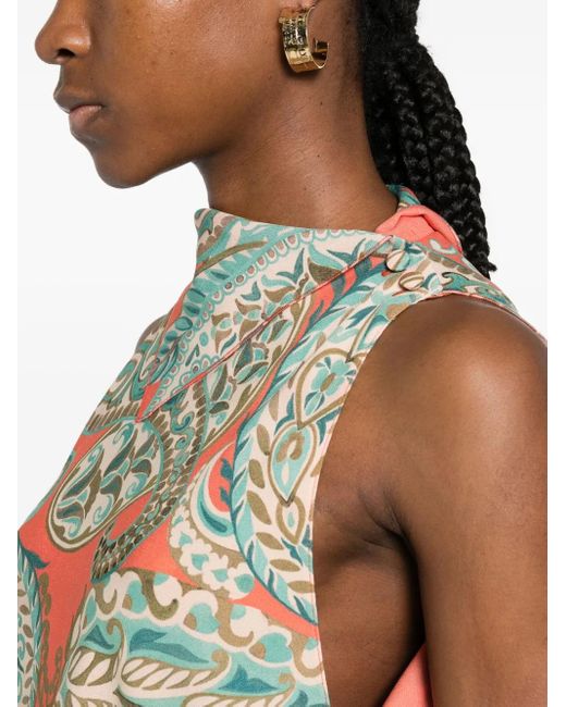 Etro White Paisley-Print Mini Dress