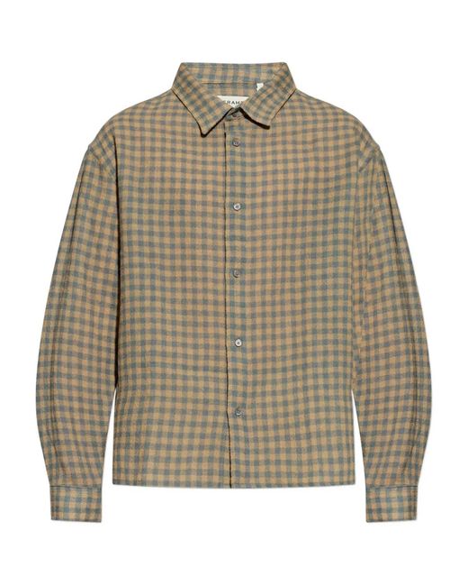 FRAME Gray Checked Buttoned-Up Shirt for men