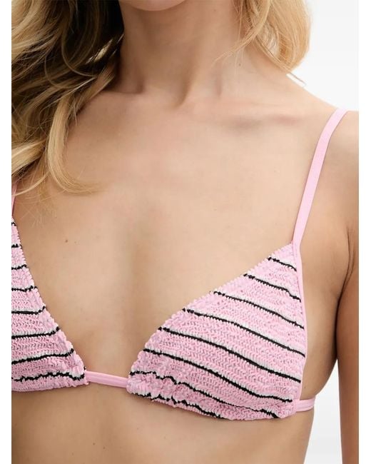 Bondeye Brown Luana Striped Bikini Top
