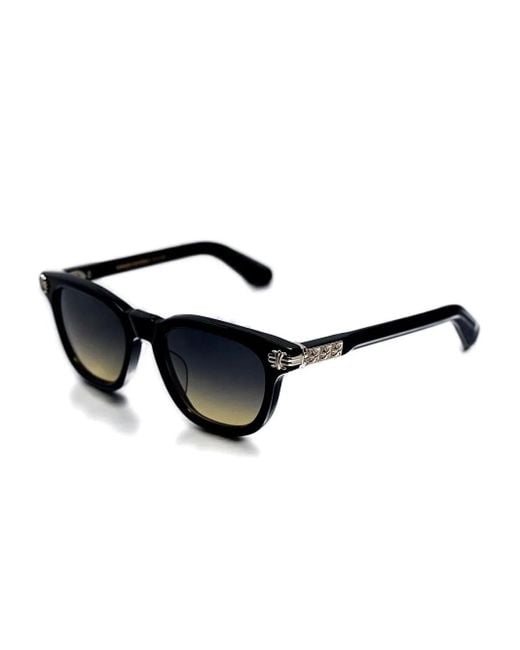 Chrome Hearts Black Smoke Show Cross-Detail Sunglasses