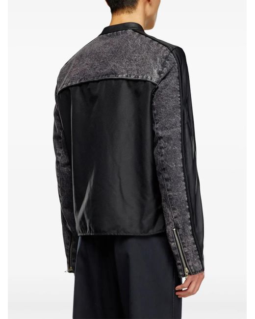 DIESEL Black L-Leopol Panelled Jacket for men