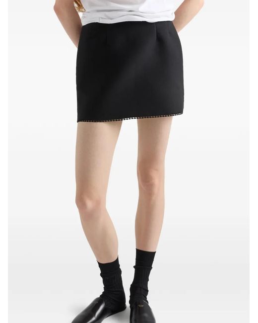 Prada Black Lace-Detail Mini Skirt