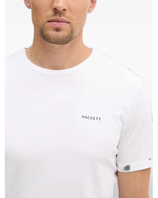 Hackett White Logo-Print Short-Sleeve T-Shirt for men