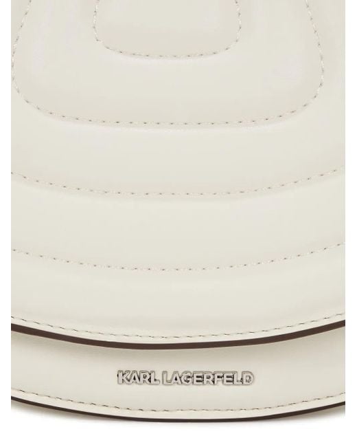 Karl Lagerfeld White Quilted Shoulder Bag