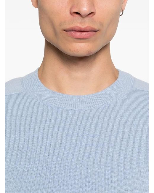Bompard Blue Round-Neck Hammer-Sleeved Jumper for men